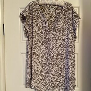 Beige and Brown Patterned Blouse